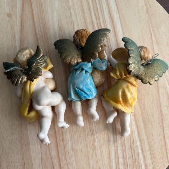 3 Vintage Fontanini Lello Simonelli Musical Cherub Angels Ornaments Italy - Picture 9 of 14
